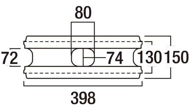 リブロックRX-寸法図-150-1W基本形横筋上部