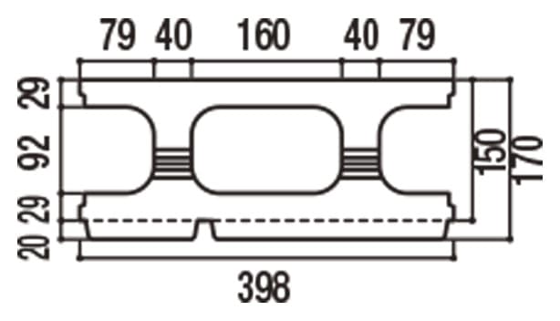 RECOM 2SP-寸法図-150基本上部