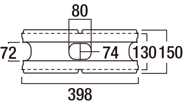 リブロックRX-寸法図-150-2W基本形横筋上部