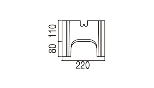 RECOM フラット-寸法図-220基本形横筋側面形状