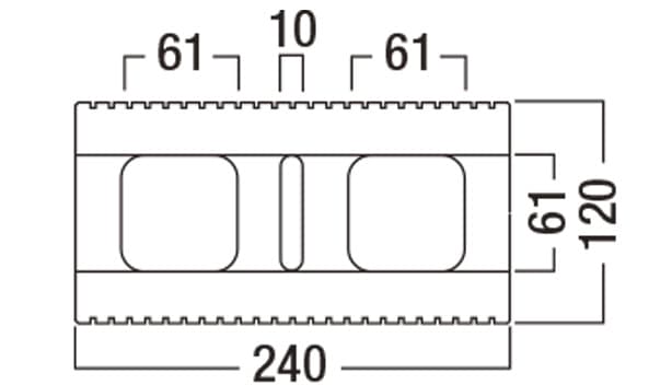 BBブリック-寸法図-基本形横筋上部