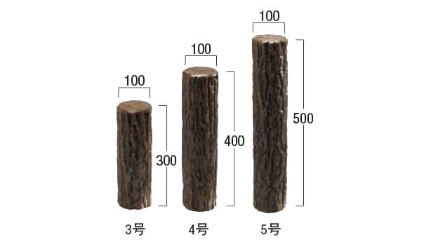 擬木-寸法図-丸太