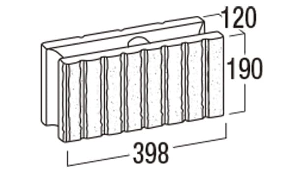 リブロックF-寸法図-8S基本形横筋