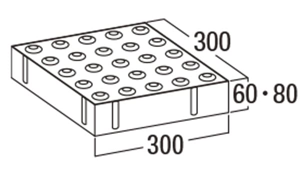 視覚障害者誘導用ブロック-寸法図-Ｌ点字