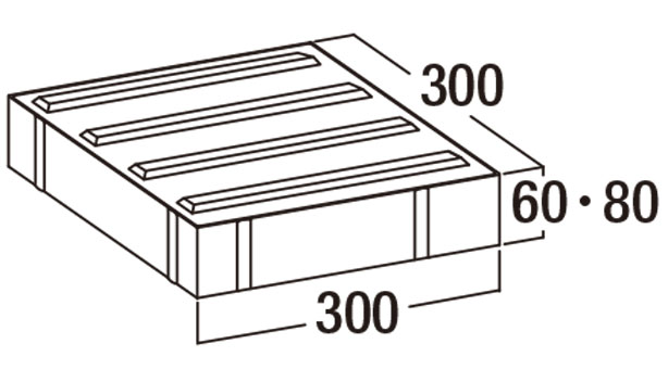 視覚障害者誘導用ブロック-寸法図-Ｌ線字