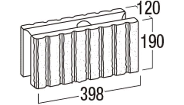 リブロックF-寸法図-基本形横筋