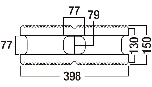 スクエアC-寸法図-150基本形横筋上部