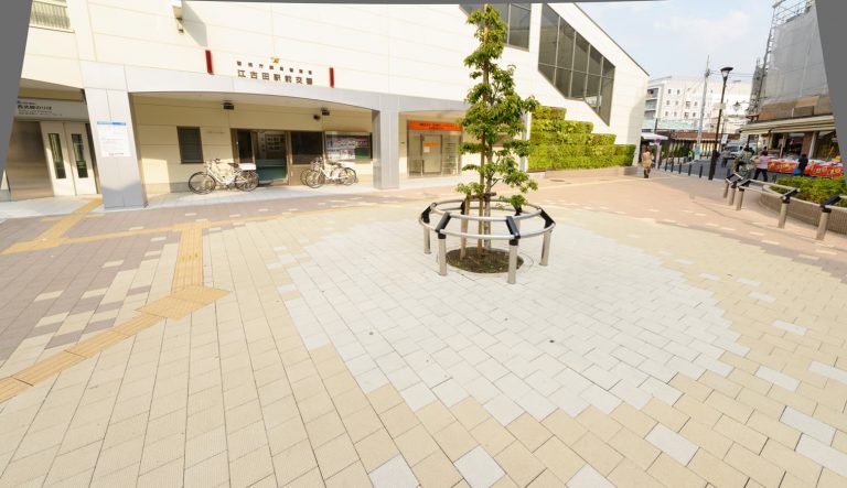 温かみのある円形グラーデーションの広場