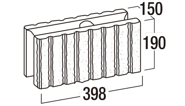 リブロック150-寸法図-基本形横筋