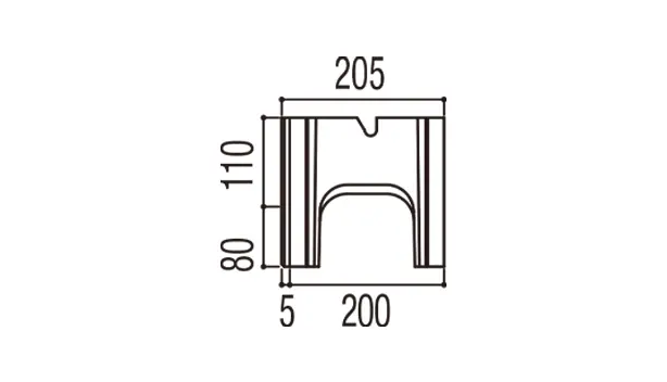 RECOM イージス-寸法図-200基本形横筋側面形状
