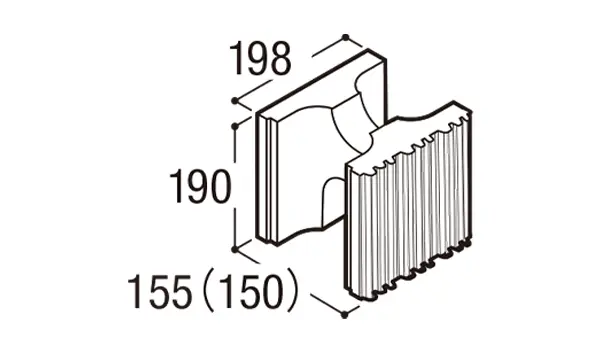 RECOM イージス-寸法図-150基本形横筋1/2