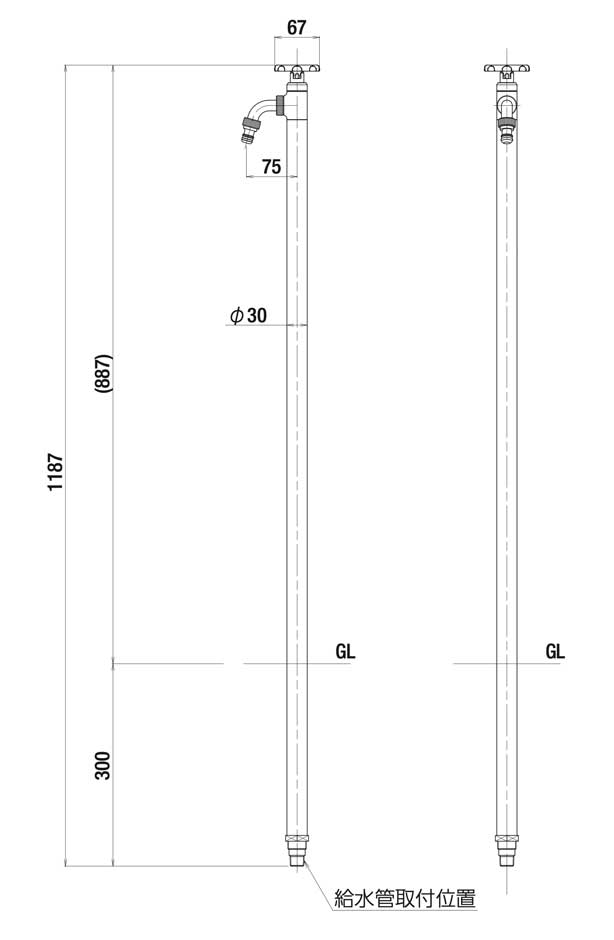 オアシスシリーズ/スリムタイプ-寸法図-形状寸法図