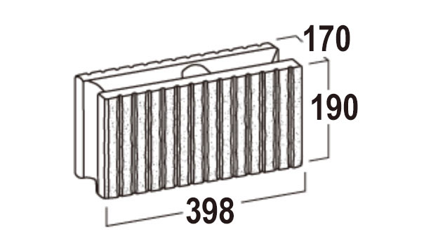 スレンダーリブ170-寸法図-基本形横筋
