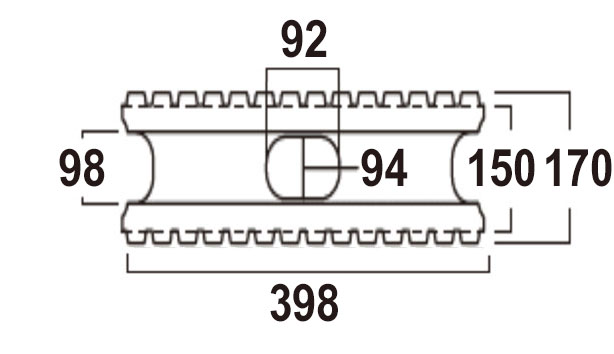 スレンダーリブ170-寸法図-基本形横筋上部