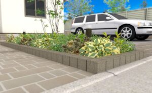 シンプルにアプローチと植栽を仕切るエッジ_メイン3