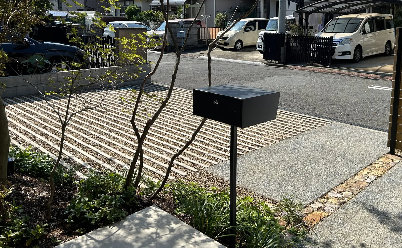 緑化インターを使用した駐車場